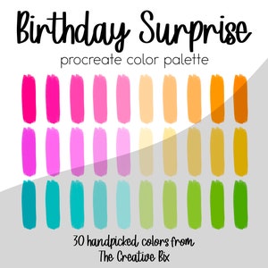 Cumpleaños Sorpresa Procreate Palette, 30 colores, Paleta de colores, Procreate, Descarga instantánea, Descarga digital