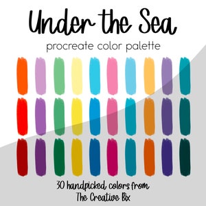 Under the Sea Procreate Palette, 30 colors, Color Palette, Procreate, Instant Download, Digital Download
