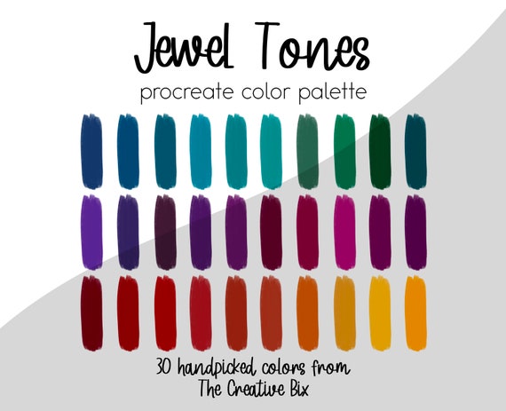 Jewel Tones Procreate Palette 30 Colors Color Palette | Etsy