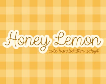 Honey Lemon Font, Monoline Script, Brush Typeface (Digital Download)