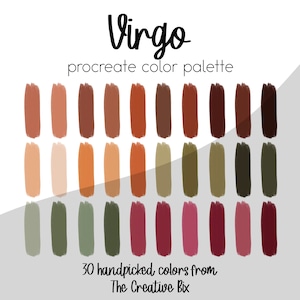 Virgo Zodiac Procreate Palette, Zodiac colors, 30 colors, Color Palette, Procreate, Instant Download, Digital Download