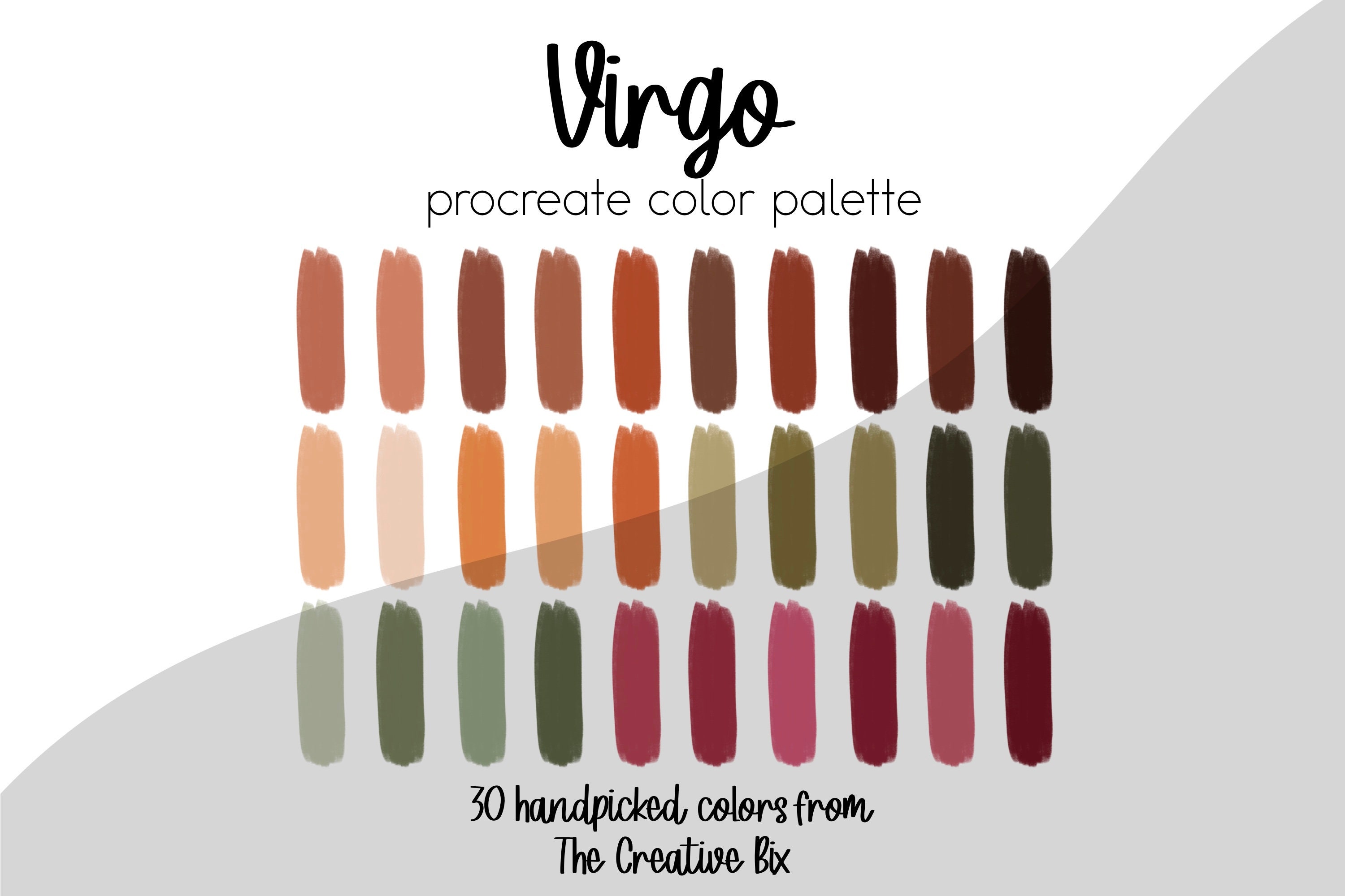 Virgo Zodiac Sign Colour Palette For Procreate 30 Colours/swatches ...