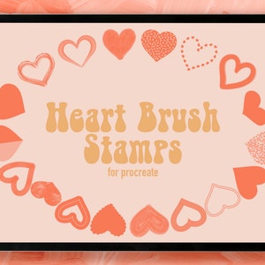 Heart Brush Stamps, Procreate Brushes, Stamps, Instant Download, Digital Download