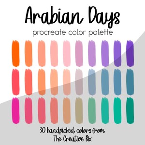 Arabian Days Procreate Palette, 30 colors, Color Palette, Procreate, Instant Download, Digital Download