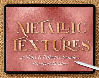 Metallic Texture Procreate Brushes, Shiny Foil & Glitter (Digital Download)