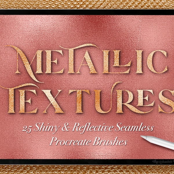 Metallic Texture Overlay Brushes, Procreate Brushset, Digital Download, Instant Digital Download, Overlay Brushes, Digital Art