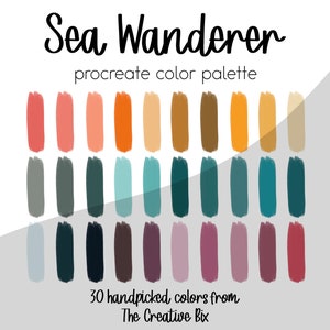 Sea Wanderer Procreate Palette, 30 colors, Color Palette, Procreate, Instant Download, Digital Download