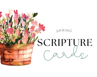 MONTHLY Scripture Card Set Watercolor Illustrated Pack - Etsy