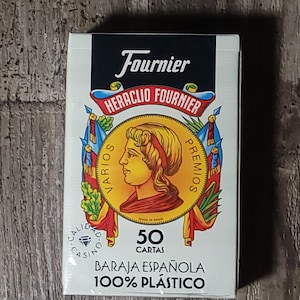 Fournier No. 2100 Spanish Cards 100% Plastic, 50 Cards, Tarot, Naipe Cards, Baraja Española, Playing Cards