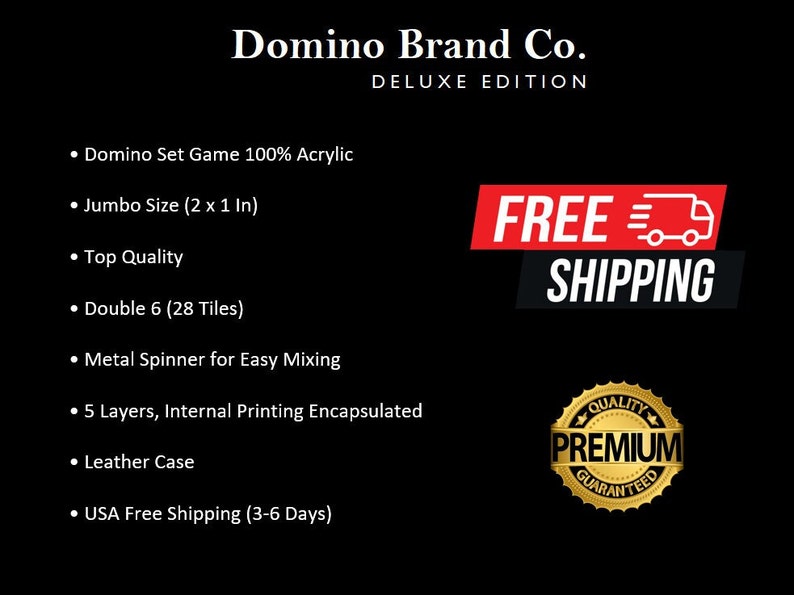 Deluxe Modern Domino Set In Wood & Acrylic Box - Jumbo Tournament Size Tiles With Brass Spinners, Double Six
