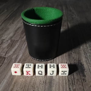 Leder Würfelbecher handgenäht - Handgemacht, Spielkarten