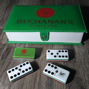 Buchanan's, dominós Jumbo, Buchanan, dominó, dominós, conjunto de dominós, conjunto de dominós, dominós duplos seis, dominós do México, Cartas de Baralho