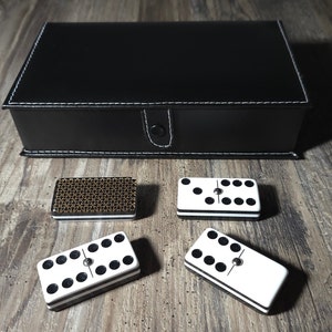 Domino Deluxe Gold Jumbo, jumbo-dominostenen, dominostenen, dominostenen, dominoset, dominoset, dubbele zes dominostenen, speelkaarten
