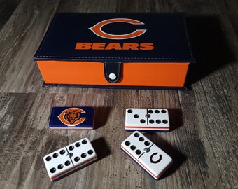 Chicago Bears Jumbo Domino, Jumbo dominoes, domino, dominoes, domino set, dominoes set, double six dominoes, NFL, Chicago Bears, Bears