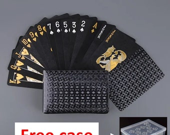 Schwarz Goldene Spielkarten Wasserdicht, Poker Karten, Kartendeck, Schwarze Karten