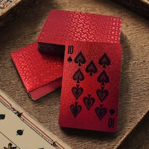 Red Playing Cards Waterproof, Poker Cards, Deck of Cards, Black Cards, Playing Cards