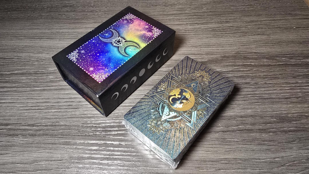 Example 3955 Card Waterproof Green Gold Tarot, Tarot Deck for Beginners With Guidebook ...
