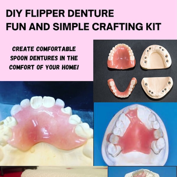 Kit de manualidades para dentaduras postizas DIY CON modelo de kit de impresión, ¡haga una dentadura postiza realista, divertida y sencilla! (no es un dispositivo médico)