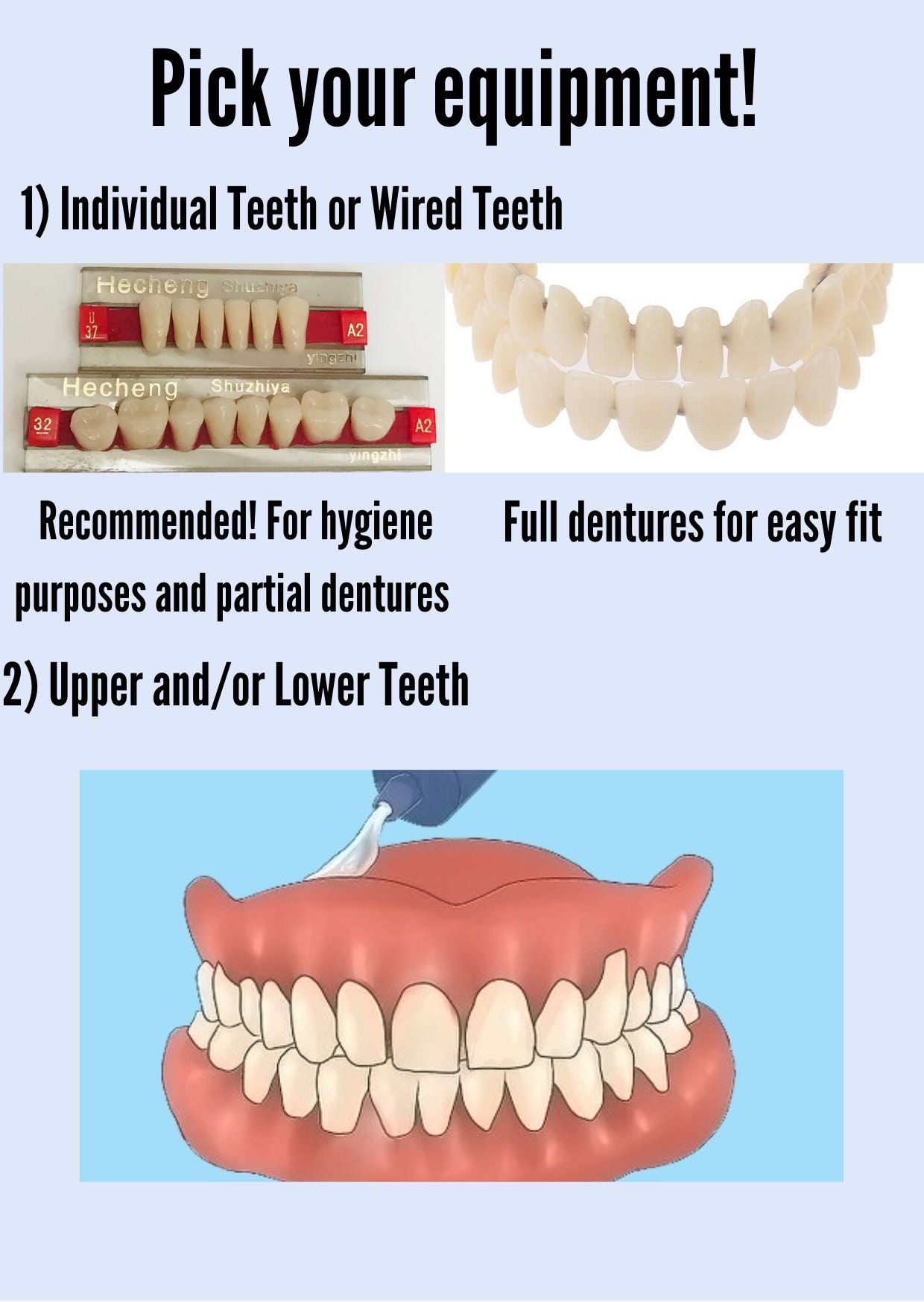 DIY Denture Kit basic Immediate Partial Denture Full Etsy UK