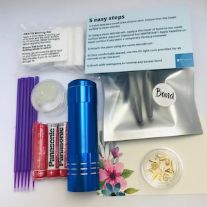 Bluemega Drill DIY Kit de Gemas Dentales con Pegamento UV y Luz
