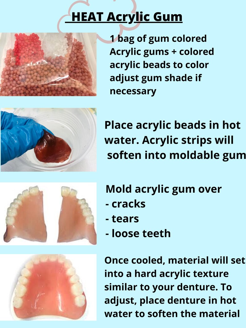 Denture Gum Material Repair DIY Kit Denture Reline Denture Etsy Canada
