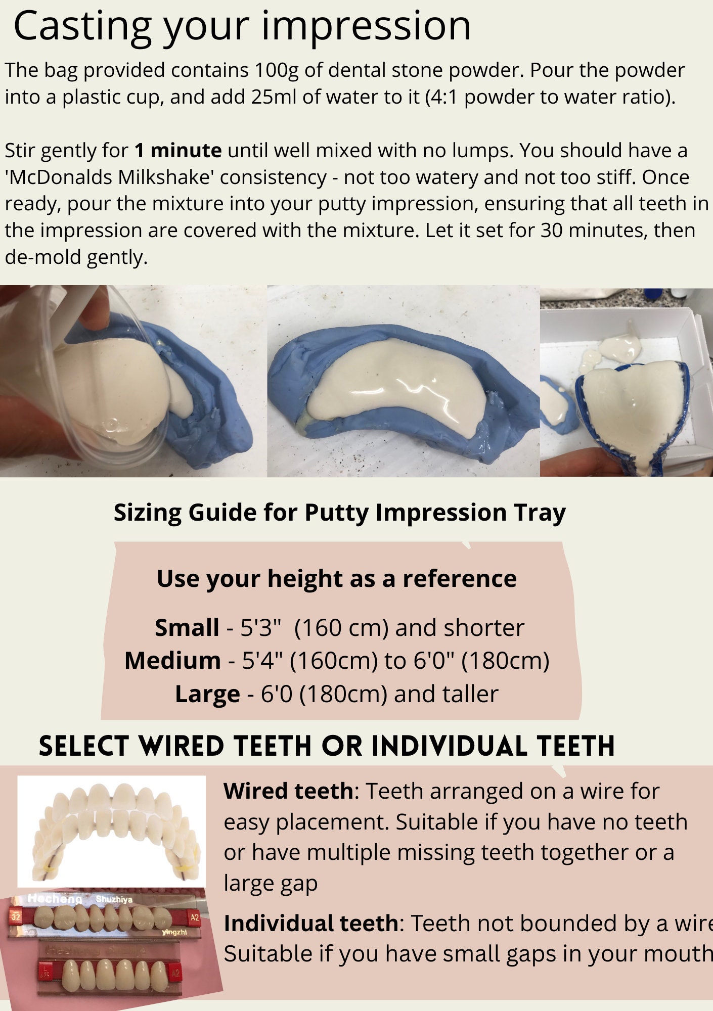 Home Denture Making Kit - Acrylic Teeth Impression Kit