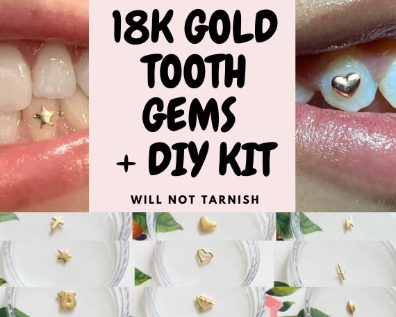 Tooth Gem 18kt Solid Gold 