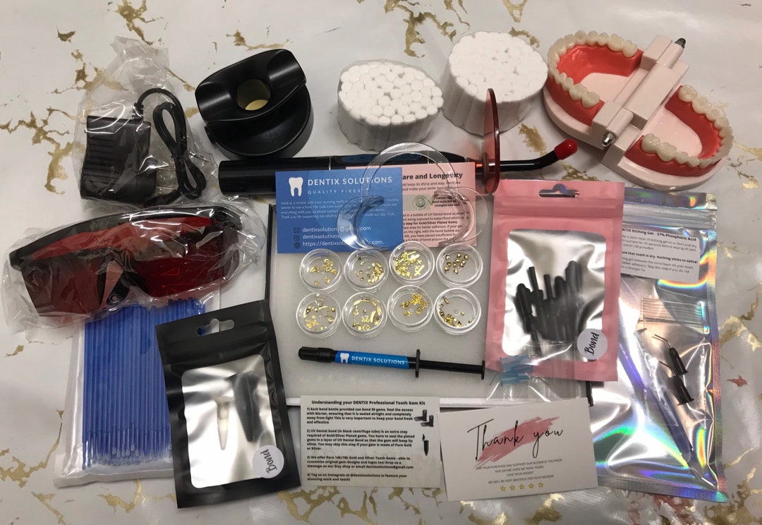 Tooth Gem Business Starter Kit, Professional UV Light Cure, Bond, Sealant,  Flowable Composite, 18k Gold/silver Plated, Birthstones Swarovski 