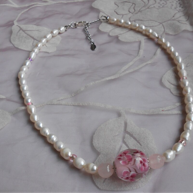 Freshwater Pearl Flower Necklace