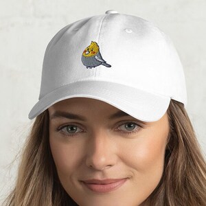 Embroidered Cockatiel Dad Hat with Cute Kawaii Style Cartoon