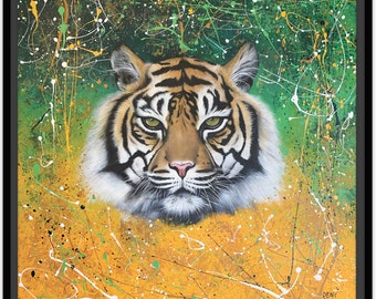 Tableau peinture acrylique "eye of the tiger"