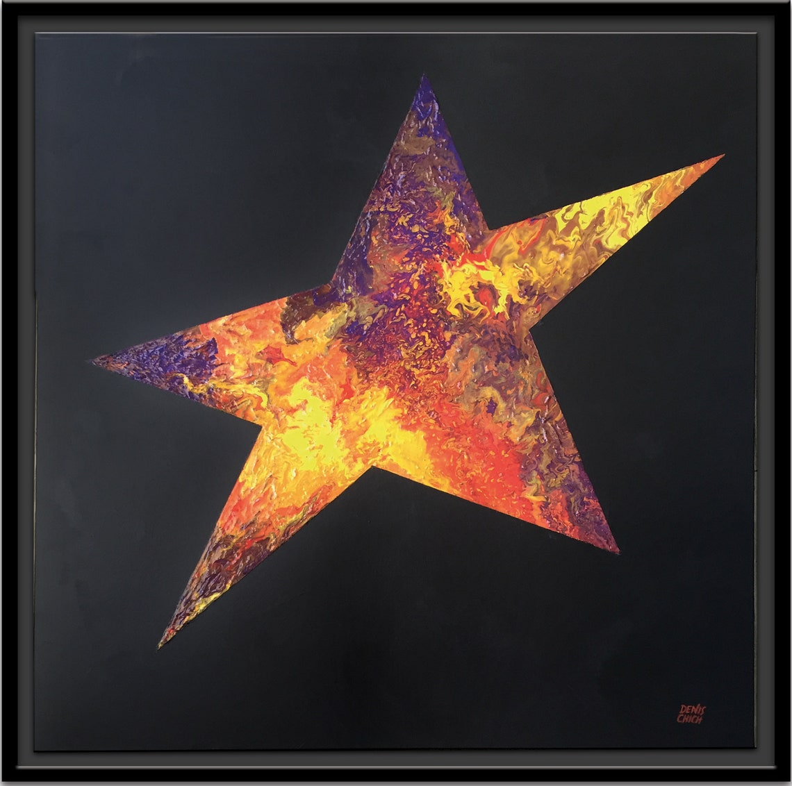 Abstract Painting on Canvas, STAR 1 Etsy
