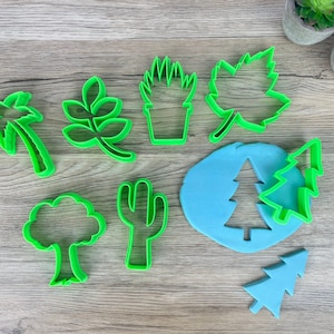 Plants Cookie Cutters Collection - Clay Cutters - Play Dough Cutters - Trees - Leaf&#39;s - Cacti - 3D Printed