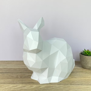 Low Poly Geometric Rabbit Ornament - 3D Printed