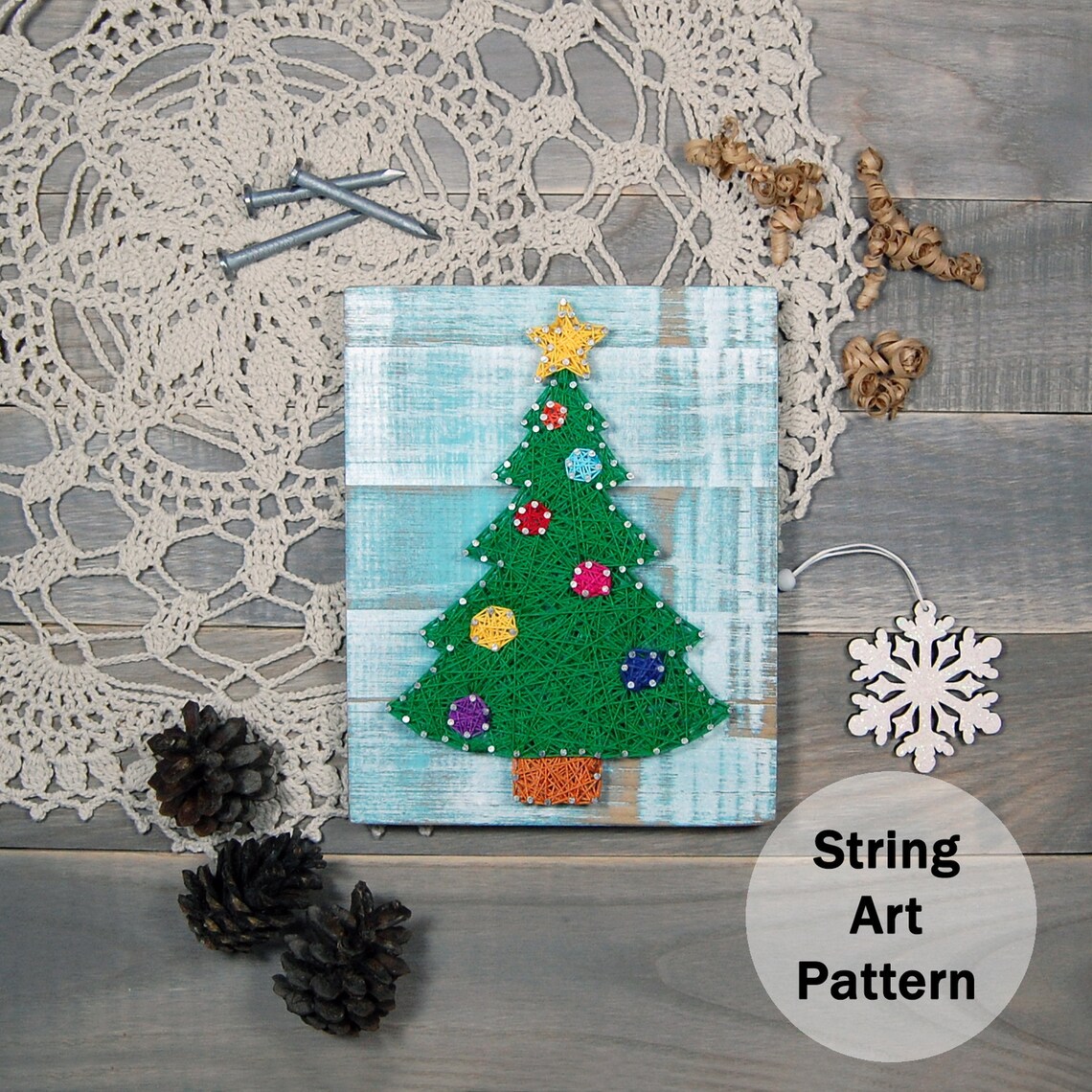 String art pattern printable String art christmas tree | Etsy