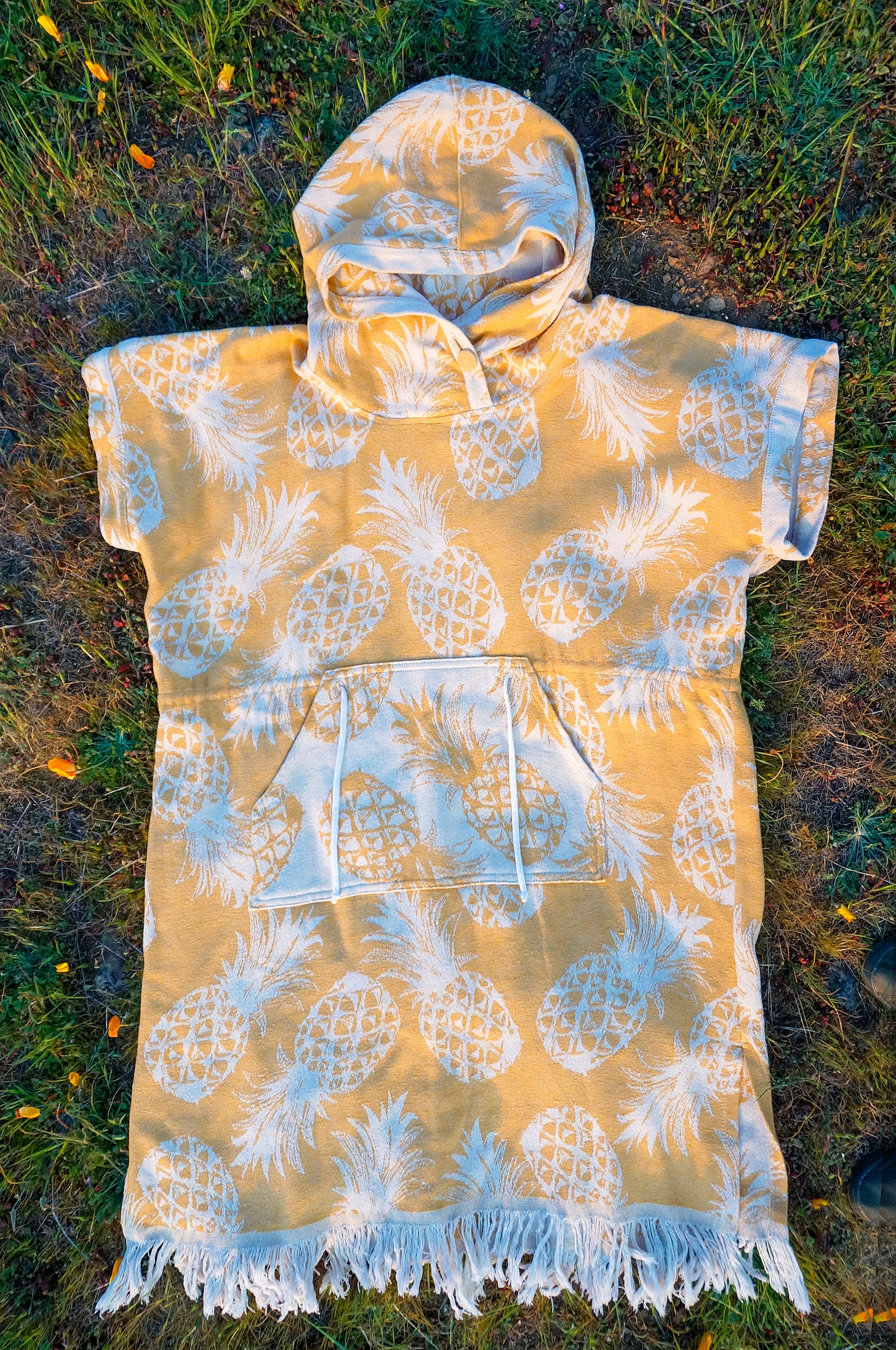 Surf changing poncho with hood and drawstring waist. Pineapple Etsy