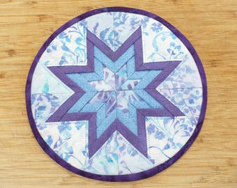 Folded Star Pot Holder - Purple and Teal Floral