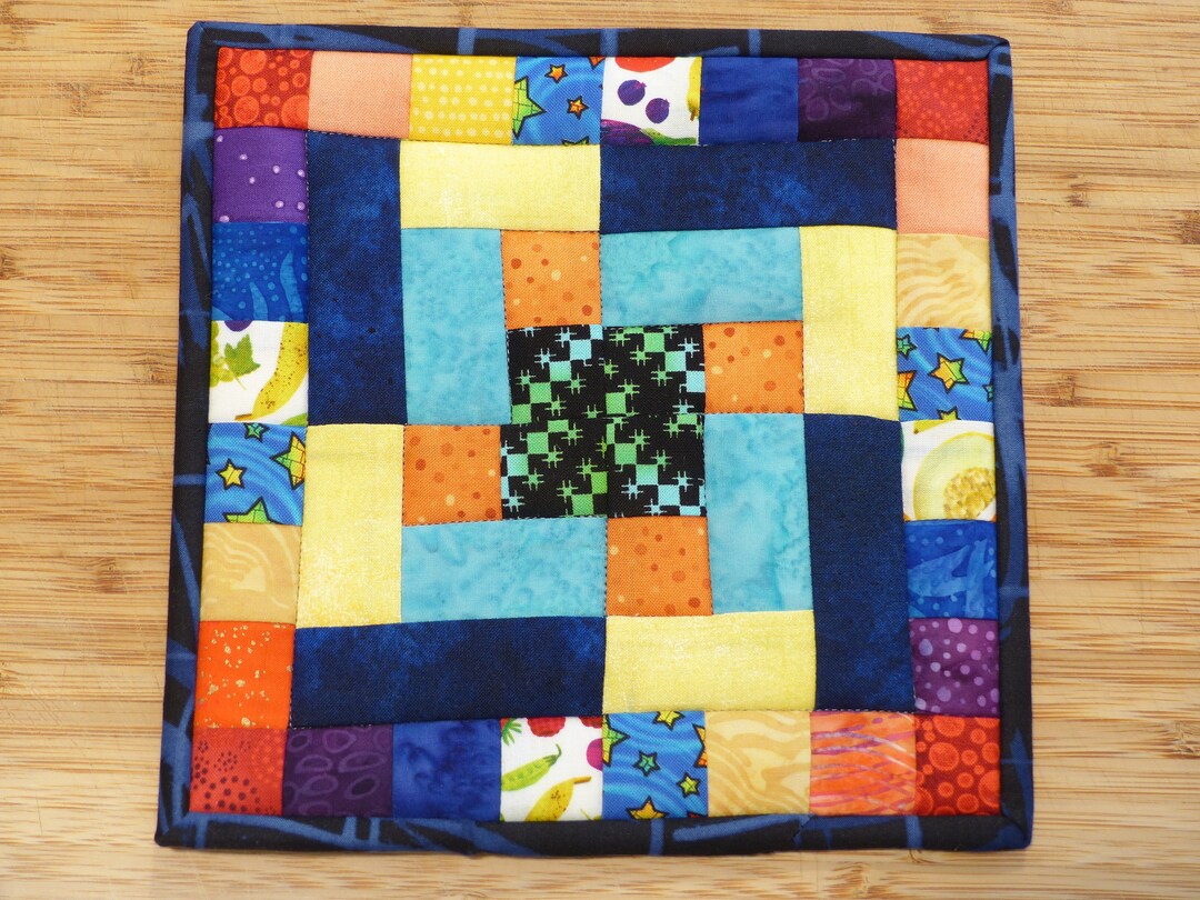 Quilted Pot Holder Cleaning Out the Scrap Bag Etsy