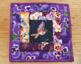 Quilted Pot Holder - Hummingbird Feeder