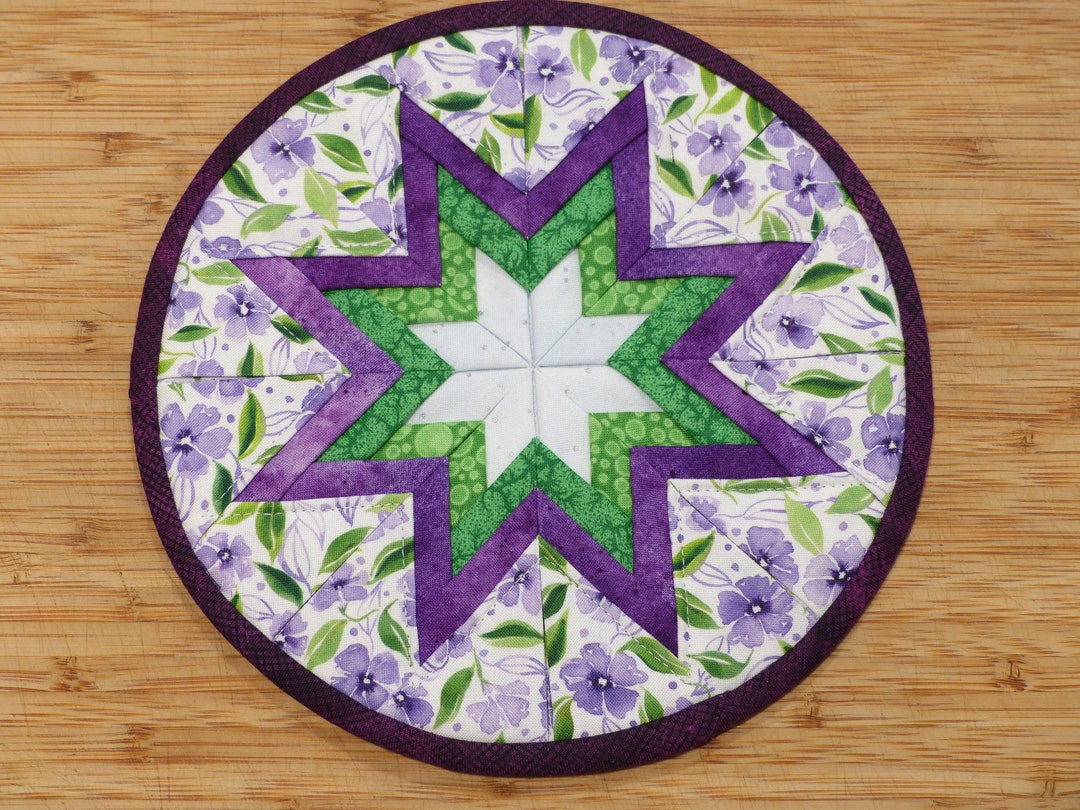 Quilted Folded Star Pot Holder Periwinkle Etsy