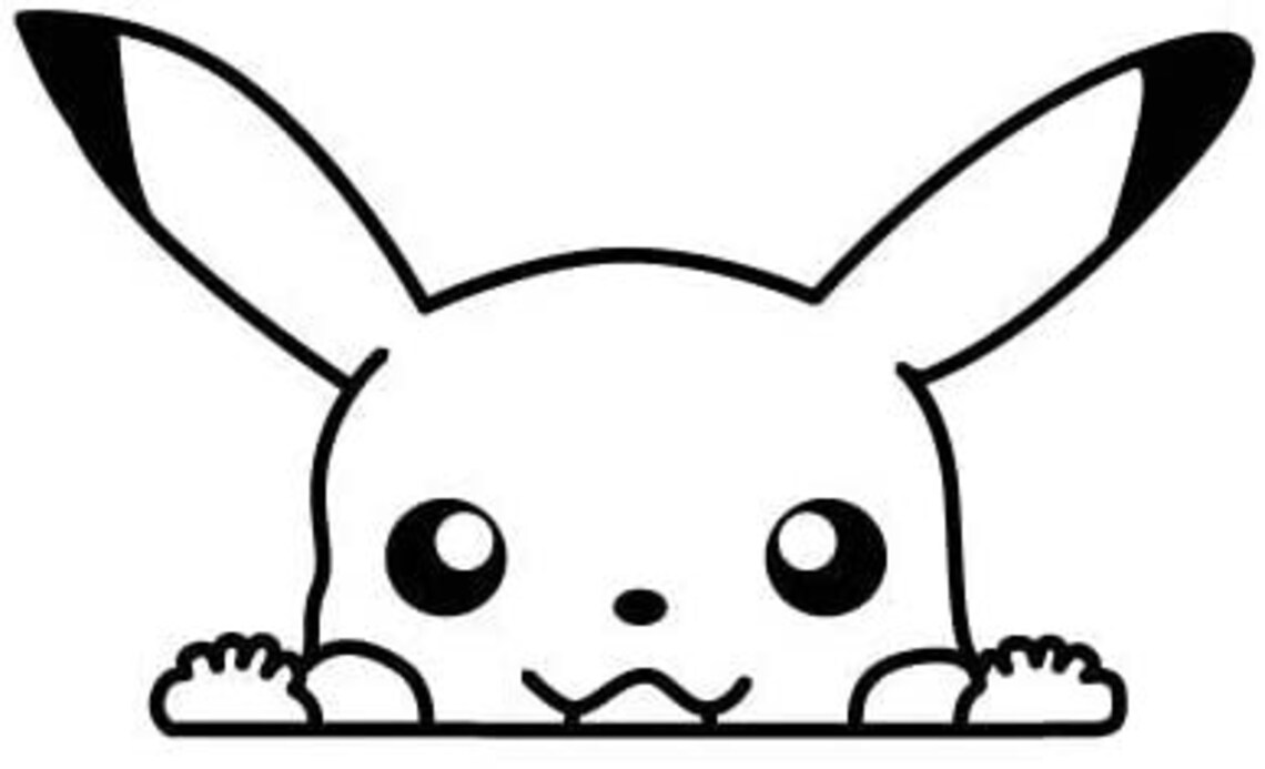 Pikachu Peeking Decal | Etsy