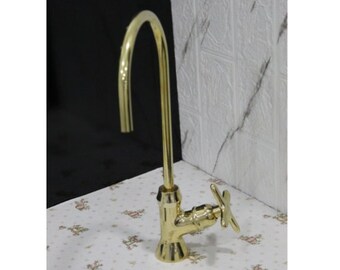 Unlacquered Brass Water Dispenser Faucet,Single Hole Cold Water Filter Faucet Kitchen Water Dispenser Faucet,Brass Water Dispenser Faucet