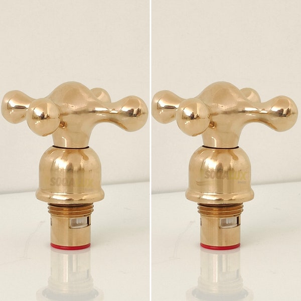 Set Of 2 Handmade Faucet Handles, Faucet Handles - Valve Handles - Cross Handle