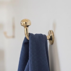 Unlacquered Solid Brass Wall Hooks, Brass Towel Hook.