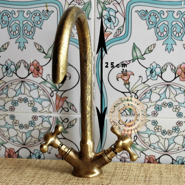 Brass Faucet Bathroom Etsy