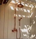 Unlacquered Solid Copper Outdoor Shower with Copper Showerhead. product logo