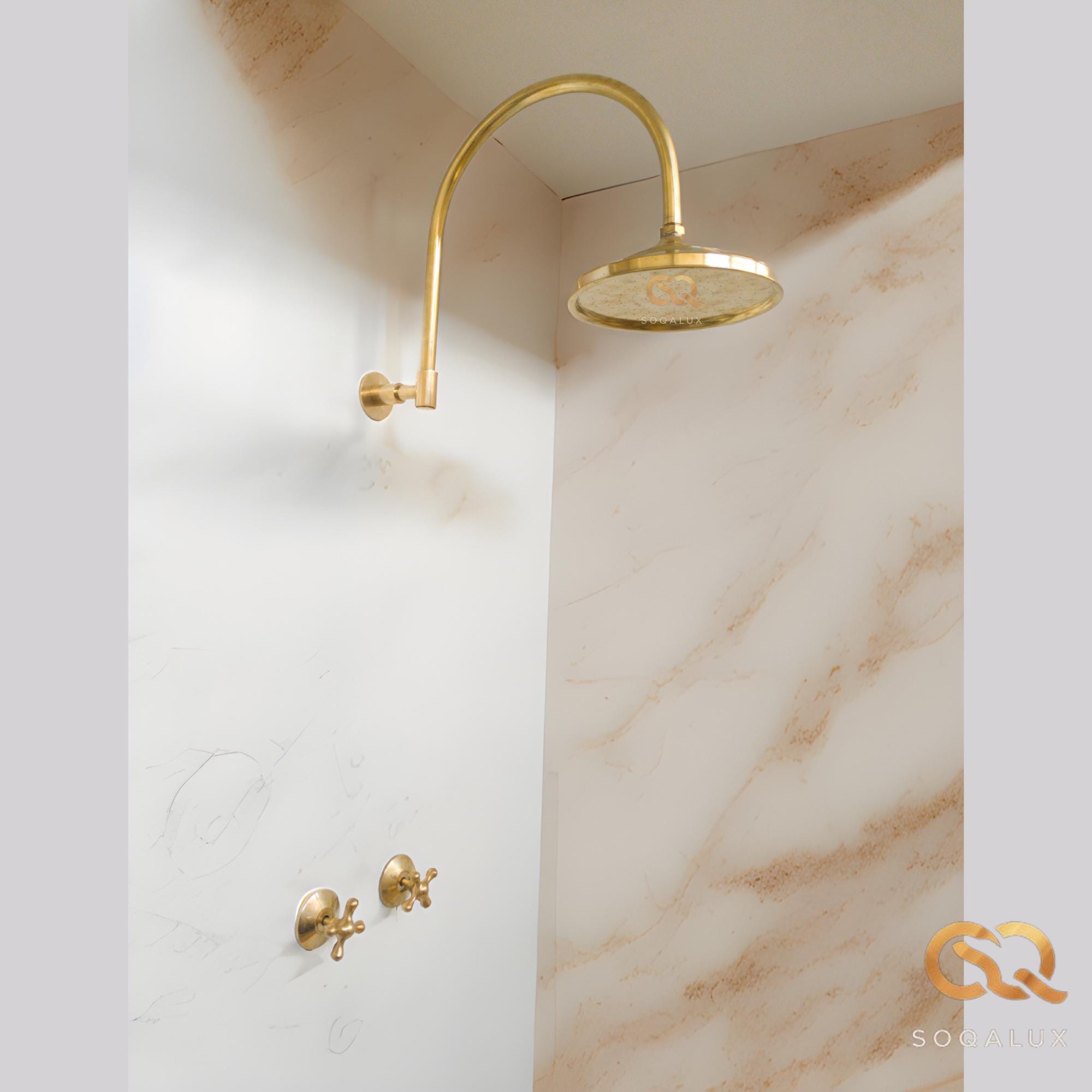 無塗装真鍮シャワー、システムシャワーセット、シャワーヘッド