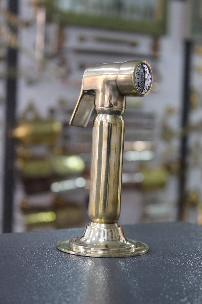 Unlacquered Brass Kitchen Sprayer Handmade Sprayer With High Etsy