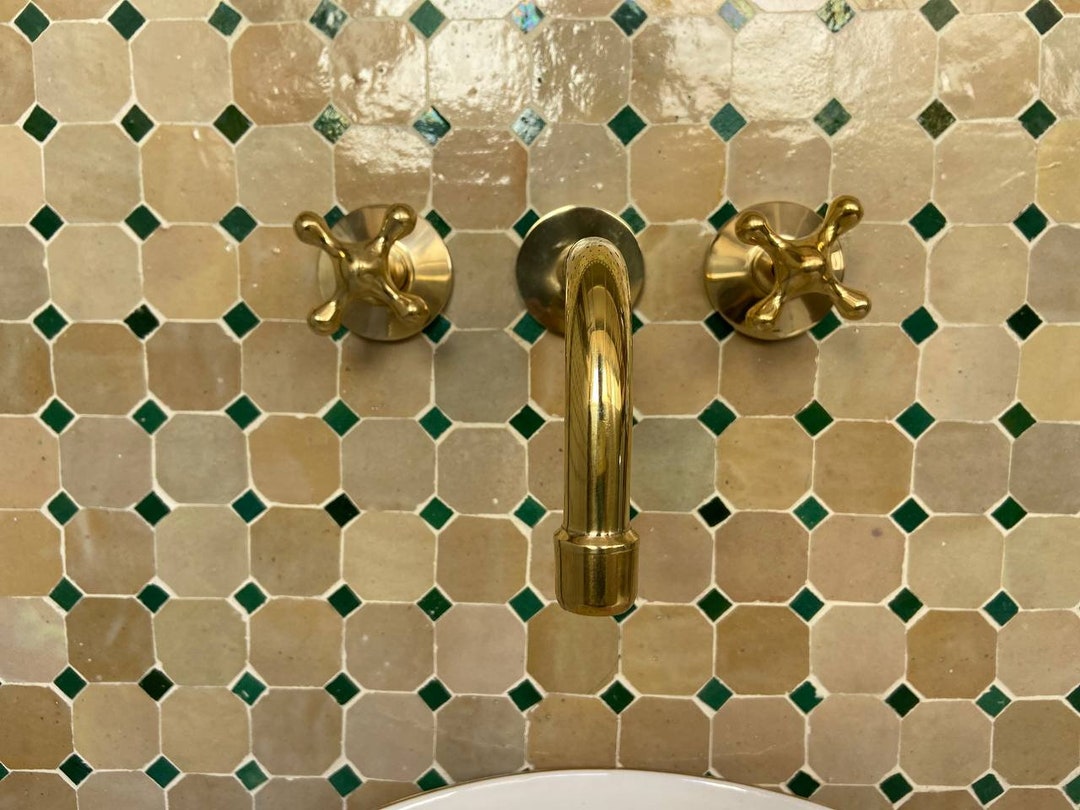 Unlacquered Solid Brass Wall Mountfaucet , Bathroom Faucet , Powder ...