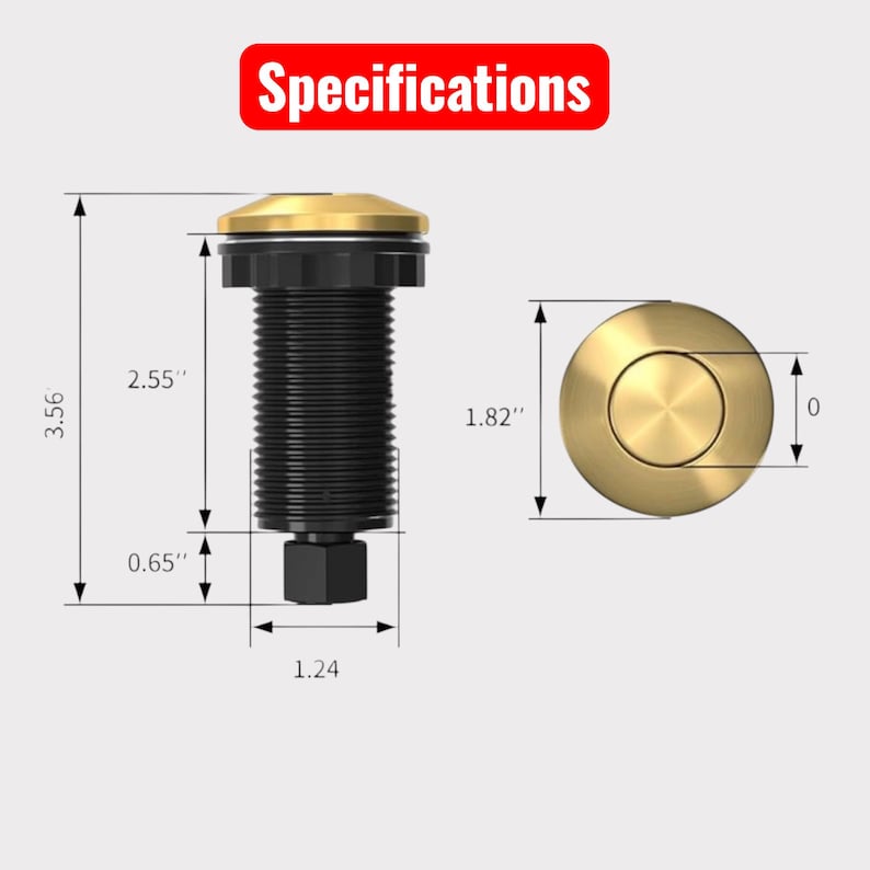 garbage disposal, garbage sink drain, air switch kit, Waste Disposal btn, disposal button, sink drain, Unlacquered Brass, Electric Sink Stoppe, Electric Air Stopper, Electric Sink Switch, Electric Air Switch, Air Switch Button, Remote Air Switch, Sink Air Switch, Brass Air Switch, Air switch kit, vintage kitchen, farmhouse kitchen, solid brass, raw brass, disposal switch, garbage disposal, unlacquered brass, kitchen upgrade, air switch kit, patina ready, countertop switch. thanksgiving, brass.